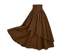 Generico Abiti Halloween Donna Abito Elegante Donna - Abito Lungo con Maniche in Stile Medievale Abito Lungo Letterario per Feste