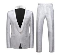 Generico Abiti Vintage da Uomo Completo Sposa Slim Fit Lunghezza Media Blazer con Colletto Rialzato Giacca E Pantaloni Stile Elegante Trench Coat Outwear Perfetta per Autunno Inverno