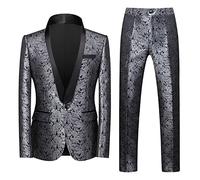 Generico Abiti Vintage da Uomo Completo Sposa Slim Fit Lunghezza Media Blazer con Colletto Rialzato Giacca E Pantaloni Stile Elegante Trench Coat Outwear Perfetta per Autunno Inverno