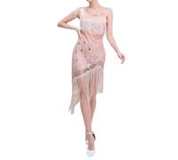 Generico Abito Anni '20, Flapper Lungo Con Frange, Stile Grande Gatsby, Roaring Anni '20, Abito Vintage Art Deco Vestito Con Paillettes In Rilievo
