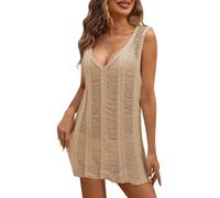 Generico Abito Copricostume Donna Copri Costumi Costume da Spiaggia Bikini Cover Up Sexy Camicetta Regolabile Casual Tessuto Leggero Traspirante per Vacanze, Piscina, e Festa