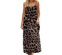 Generico Abito da Donna, Casual, con Stampa Floreale, Abito Estivo, Sexy, Senza Maniche, Lunghezza alla Caviglia, Leggero, Comodo, per Le Vacanze, per Il Tempo Libero, da Skater, Lungo Il Sole