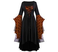 Generico Abito Da Donna Halloween Vittoriano Per Il Rinascimento Strega Medievale Con Cappuccio Costume Vestito Gotico Vampiro Carnevale Abbigliamento