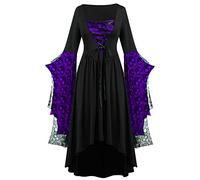 Generico Abito Da Donna Halloween Vittoriano Per Il Rinascimento Strega Medievale Con Cappuccio Costume Vestito Gotico Vampiro Carnevale Abbigliamento