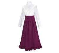 Generico Abito da donna in due pezzi per cosplay stile casa reale evento storico raffinato senza discreti (Purple, L)