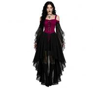 Generico Abito da donna medievale con maniche a tromba, abito tradizionale per donne rinascimentali, cosplay, carnevale, feste di Halloween