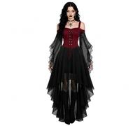 Generico Abito da Donna Medievale Con Maniche a Tromba, Rinascimentale, Costume a Corsetto per Halloween, Vittoriano Donna Casual