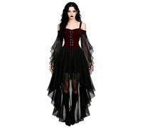 Generico Abito da Donna Medievale Con Maniche a Tromba, Rinascimentale, Costume a Corsetto per Halloween, Vittoriano Donna Casual