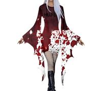 Generico Abito Da Donna Retrò Medievale Corsetto Swing Maniche Tromba Stile Vestito Gotico Lungo Felpa Con Cappuccio Costume Regina Halloween Carnevale Abbigliamento