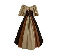 Generico Abito Da Donna Retrò Medievale Maxi Strega Vampiressa Bambina Cosplay Sera Taglie Forti Manica Lunga Costume Regina Principessa