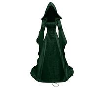 Generico Abito Da Donna Retrò Medievale Vittoriano Per Il Rinascimento Strega Con Cappuccio Donne Lungo Vestito Vampiro Costume Sera