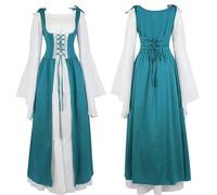 Generico Abito da donna rinascimentale medievale costume abito maniche a tromba gotico retrò,medievale abito costumi da donna Classico