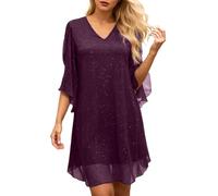 Generico Abito da Festa Donna con Paillettes Charleston Schiena Aperta Bordo di Frange Decorazione Perle Carnevale Stilizzato Evento Serale Costume Ballo