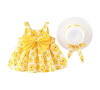 Generico Abito da Festa Elegante Ragazza,Tinta Unita a Trapezio Comodo alla Moda Abiti in Tulle per Bambini Estivo Bambina Ragazza Swing di Compleanno 2-6 Anni