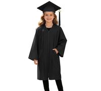 Generico Abito da Laureato Set Bambini Unisex con Toga Asilo Costumi Laurea Tocco e Nappa Cappello Laurea Costume da Laureato Studenti Elementare Medi Linea Prescolare Costume Travestimento 2-12 Anni