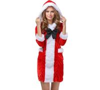 Generico Abito da Sera Bunny in Velluto Elegante con Pizzo Satin per Performance e Feste di Natale Vestito per Cosplay e Travestimento(Watermelon Red, One Size)