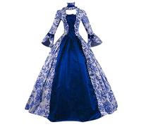 Generico Abito da Sera Lungo Donna Medievale Vittoriano per Il Rinascimento per Carnevale Halloween Feste Principessa Costume da Regina Donna Sera Costume dell'800