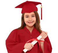 Generico Abito di Laurea per Bambini Unisex Toga Laurea con Fusciacca e Cappello Completo per Cerimonia Scuola Materna e Primaria Costume da Bachelor per Bambini 2-12 Anni per Festa e Foto Ricordo