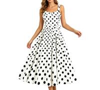 Generico Abito Donna Estivo - Abito Cocktail Donna con Stampa A Confortevole Ed Elegante Ideale per La Casa per Quando Si È Fuori Casa E per Le Vacanze