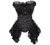 Generico Abito gotico da donna, con lacci, gotico, con pizzo, chiusura rinascimentale medievale, per carnevale, Halloween, feste, per cosplay comodo