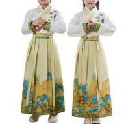 Generico Abito Hanfu Bambino Costume Cinese Elegante Tradizionale Vestito da Gala per Spettacolo Palcoscenico Outfit per Bambini Carnevale Cosplay Principe Principessa
