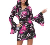 Generico Abito Medievale Da Donna Maxi Rinascimentale Vestito Con Cappuccio Sera Taglie Forti Manica Lunga Costume Regina Halloween Carnevale Abbigliamento