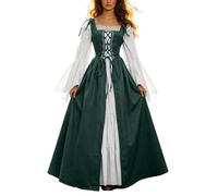 Generico Abito Medievale Rinascimentale da Donna, Set a Due Pezzi a Maniche Lunghe,Comodo Elegante Tempo libero Festivalmente Costume Steampunk per Feste e Halloween