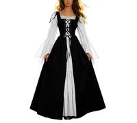 Generico Abito Medievale Rinascimentale da Donna, Set a Due Pezzi a Maniche Lunghe,Comodo Elegante Tempo libero Festivalmente Costume Steampunk per Feste e Halloween