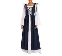 Generico Abito Medievale Rinascimentale Donna Vestito a Maniche a Tromba Costume Elegante e Comodo da Regina Vittoriana o Fata Abito Lungo Vintage Perfetto per Halloween