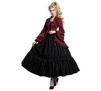 Generico Abito Medievale Rococò e Barocco da Donna, Vestito Principessa con Maniche a Tromba e Fiocco,Comodo Elegante Tempo libero Festivalmente Costume Rinascimentale ed Elegante Retrò