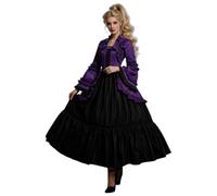 Generico Abito Medievale Rococò e Barocco da Donna, Vestito Principessa con Maniche a Tromba e Fiocco,Comodo Elegante Tempo libero Festivalmente Costume Rinascimentale ed Elegante Retrò
