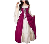 Generico Abito Nero Lungo Adulto Cerimonia Vestito Halloween Donna Suora Carnevale Donna Modellante Rinascimentale Waist Curvy Regina Sexy Vestito Halloween Adulta L