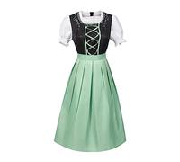 Generico Abito Oktoberfest Donna Vestito Tradizionale Donna Abito Dirndl Oktoberfest con Grembiule Costume Bavarniano Tirolese Dirndl per Feste Halloween E Carneval (X4-Mint Green, XL)