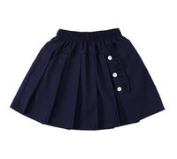 Generico Abito Scolastico Plissettato per Ragazze con Gonna Comoda e Pratica per la Scuola e Il Tempo Libero(Navy, 5-6 Years)