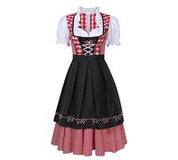 Generico Abito Tradizionale Dirndl Da Donna Costume Bavarese per Feste di Carnevale Vestito Tradizionale Donna Costume Bavarese Abito Tirolese per Oktoberfest, Adatto a Ragazze e Adulti (Black, S)