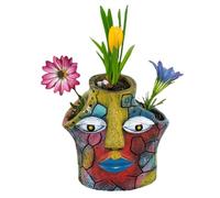 Generico Abstract Beauty - Face Flower Pot for Balcony | Artistic Resin Vessel with Artistic Human & Drainage Hole for, Cactus, Fern and Moss