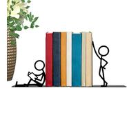 Generico Abstract Metal Book Shelf Holder | 2-Piece Black Display Stand
