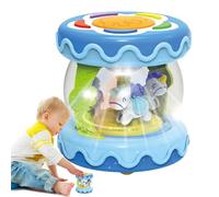 Genérico aby Musical Drum Toy - 10 x 10 x 11 cm Infant Musical Light Up RotatingDrum | Early Education Educational CarouseÍ Hand Drum | Suitable for Over 1 Year | ABS Material