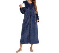 Generico Accappatoio da Donna Pile con Cappuccio : Pigiama Flanella Peluche Vestaglia Morbida Personalizzato Accappatoio da Casa Donna Cotone Taglie Forti Vestaglie per Casa Hotel Spa