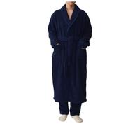 Generico Accappatoio da uomo in maglia premium con dettaglio a cialda Vestaglia media lunghezza Accappatoi unisex ampia e casual per il viaggio la palestra