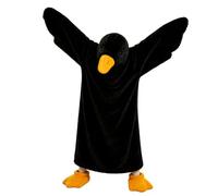 Generico Accappatoio in Pile di Corallo Addensato con Cappuccio, Camicia da Notte, Divertente Coperta da Oca, Felpa con Cappuccio Tinta Unita, Pigiama, Halloween, Costumi Cosplay, Tuta Animale