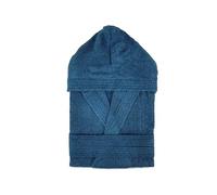 Generico Accappatoio unisex Calibrato uomo donna Sommaruga in spugna cotone 400gr e cappuccio (IT, Testo, 7XL, Regular, Regular, BLU DENIM)