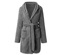 Generico Accappatoio Uomo Spugna con Cappuccio Accappatoio Donna Spugna Morbida Unisex Cotone Quality Potere Asciugante per Piscina Palestra Casa (Grey, XL)