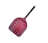Generico Accessori da cucina perforati for pala for pizza 12 pollici con manico lungo for tornitura a paletta(Red 12 inch 69cm)