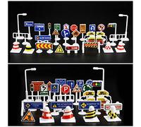 Generico Accessori per Giocattoli Gioco Traffico 28 Segnali Bambini Giocano Giocattolo PCS Auto I Bambini imparano l'educazione Stradale 3069