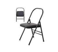 Generico Accessorio yoga pieghevole, sedia schienale portatile rinforzato, supporto doppia traversa, eventi giardino, casa, for uso sulla scrivania computer(Color 1)