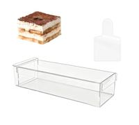 Generico Acrylic Cake Box - Reusable Mousse Box With Lid And Side Panel | Food Grade Cake Mold, Transparent Dessert Storage Container, Baking Display Case, For Bakers Pastry Chefs Restaurants Bakerie