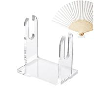 Generico Acrylic Hand Fan Display Stand, Clear Transparent Holder Rack, 2.36x1.57x2.17 Inches Compact Design, Home Shop Exhibition Organizer for Folding Fans, Collectibles