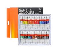 Generico Acrylic Paint - 24 Colors Rich Pigment Set for Canvas Painting, Waterproof Smooth Application with Blending Function, Art Supplies for Wood Fabric Ceramic Rock Glass, Vibrant Formula