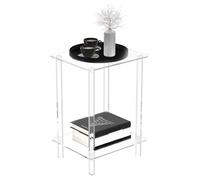 Generico Acrylic Side Table, Tall End Stand, Transparent Color, Space-Saving Modern Shelf, Lightweight Clear Storage, Small Furniture Organizer for Apartment Dormitory Living Room Use